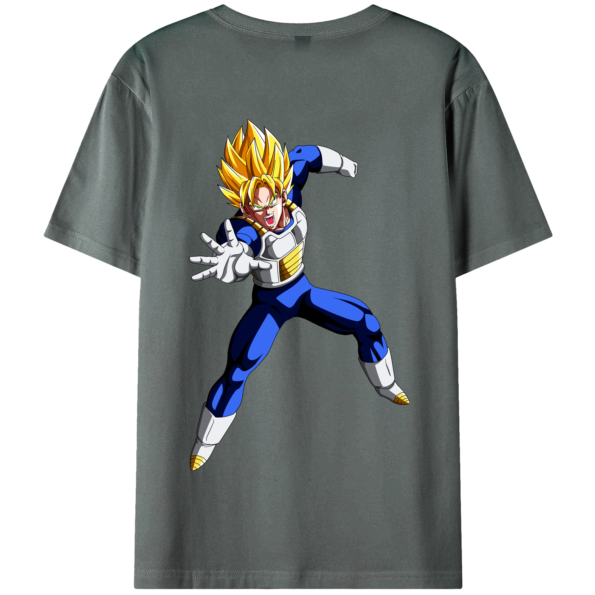 （画像用） ドラゴンボール ベジータ四世（Bejīta Yonsei）DRAGON BALL Vegeta IV 綿100％半袖Tシャツ（背面プリント）